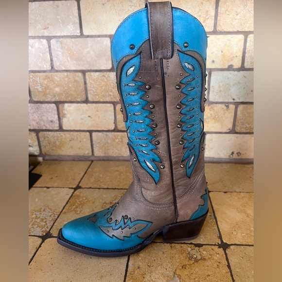 NIB Rockin Leather Cowboy Boots - Picture 6 of 14